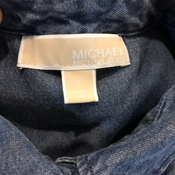 Michael Kors Denim Shirt Size Large - Picture 4 of 9